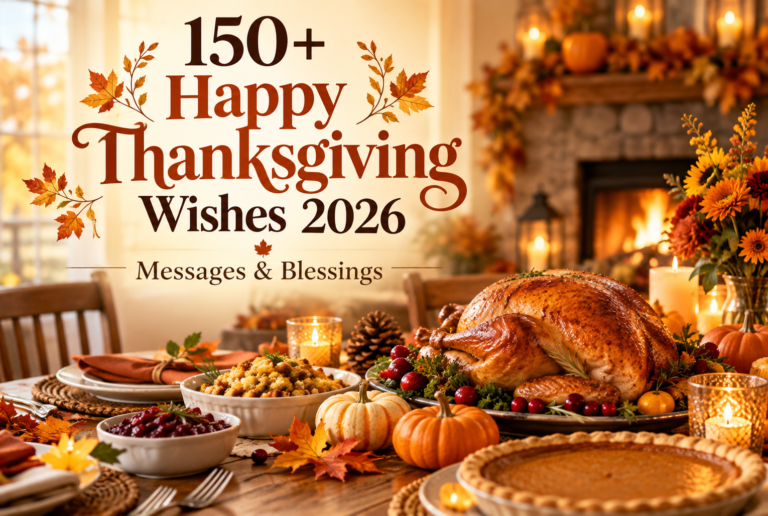Thanksgiving Wishes 2026 with family dinner, heartfelt messages and blessings