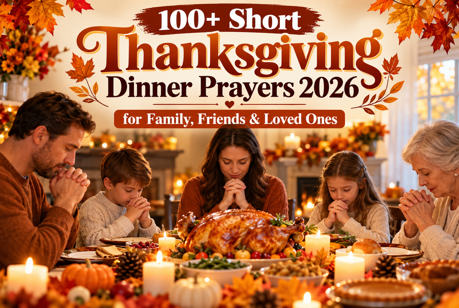 Thanksgiving Dinner Prayers 2026 for family and friends gathered around a holiday table